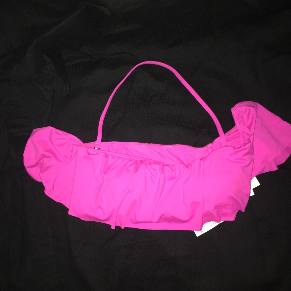 The Bikini Lab Raspberry Ruffle Bikini Top SM NWT - Picture 4 of 7